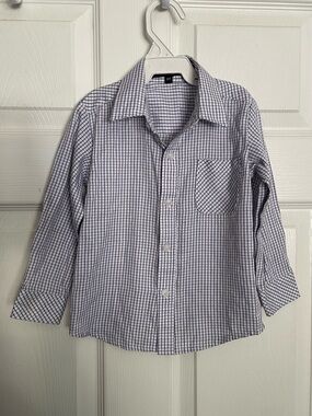 Sahara Club Classic Boys' 3T Checked Button-Up Shirt - White, Red & Blue